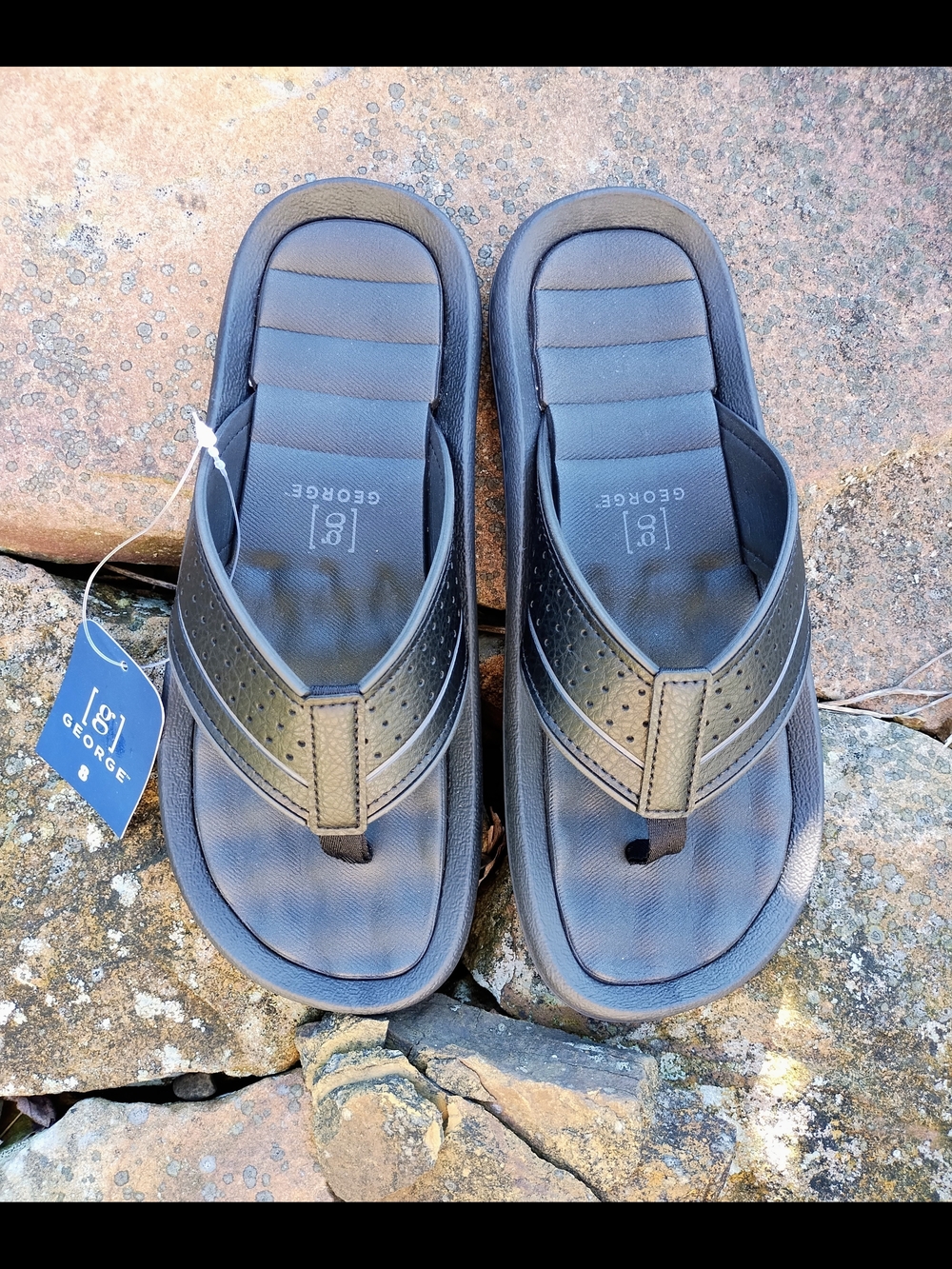 George Men’s Black Casual Flip Flop Sandals